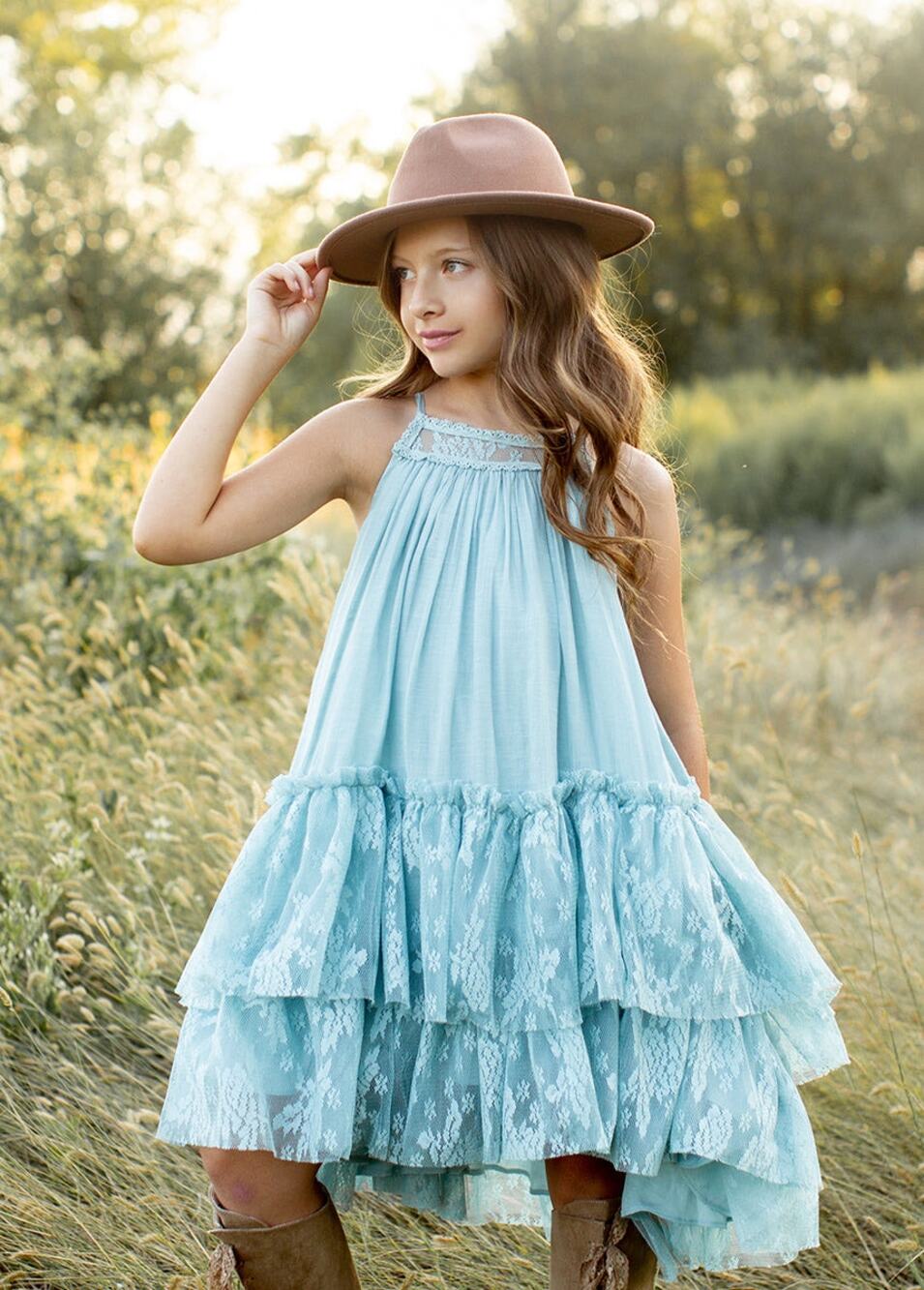 Joyfolie Mia Joy Catrin Dress in Sky Blue Girl’s Size 12